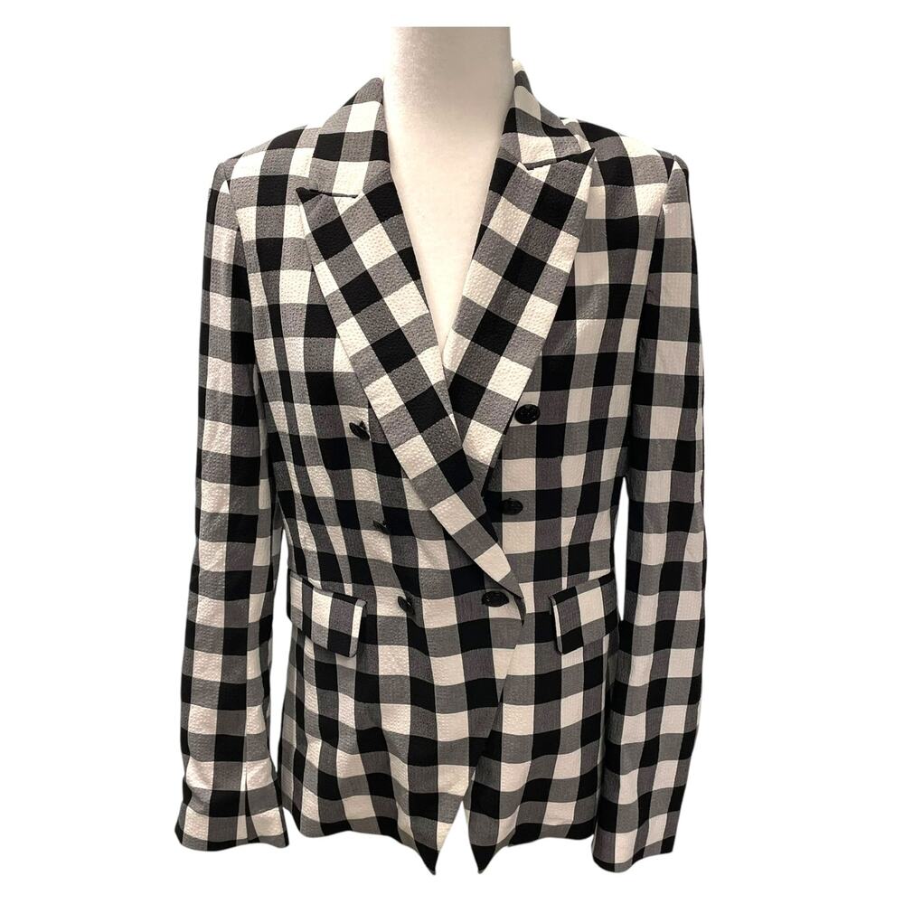 Maison d'Amelie Paris Black White Gigham Plaid Blazer Jacket M